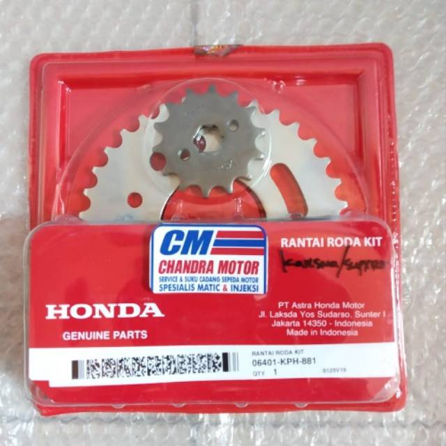 Gear rantai set karisma supra x 125 lama 2005-2013 original HONDA AHM 06401-KPH-881