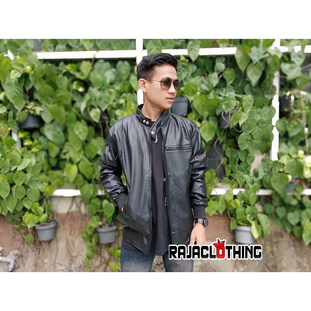 RCL - Jaket Kulit Slimfit Ariel Slim Fit List Hitam Size Ukuran M L XL Jaketkulit Karlit Pria