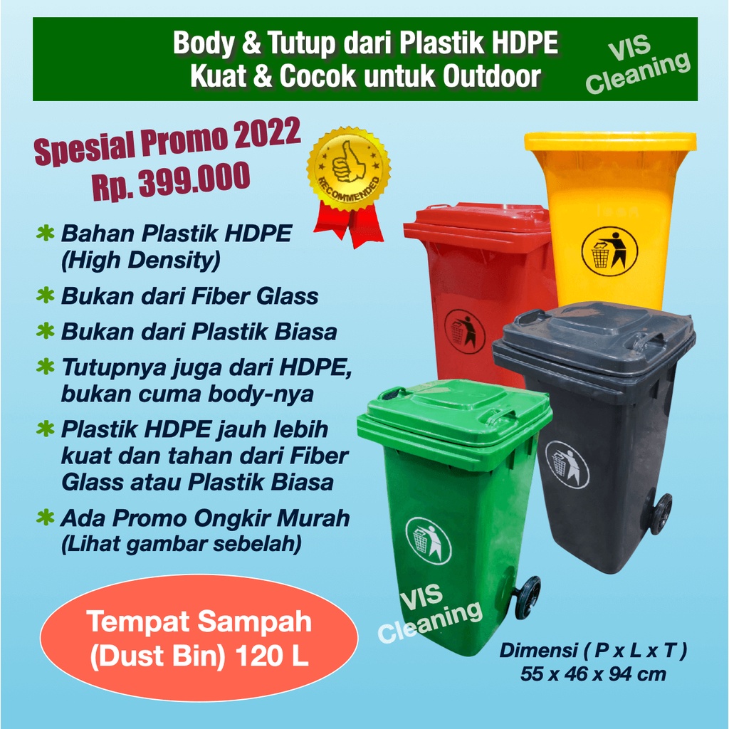 Jual Tempat Sampah Plastik 120 L ( Plastic Dust Bin ) | Shopee Indonesia