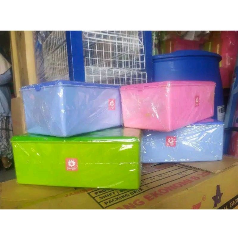 KOTAK TISSU/TEMPAT TISSU/ BOX TISSU SUNLIFE PLASTIK WARNA CERAH