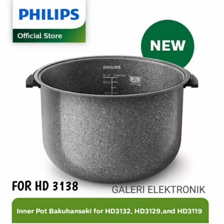 Panci Inner Pot Dalaman Rice Cooker Philips HD 3138 3132 3131 3129 3128 3127 3119 3118  Original