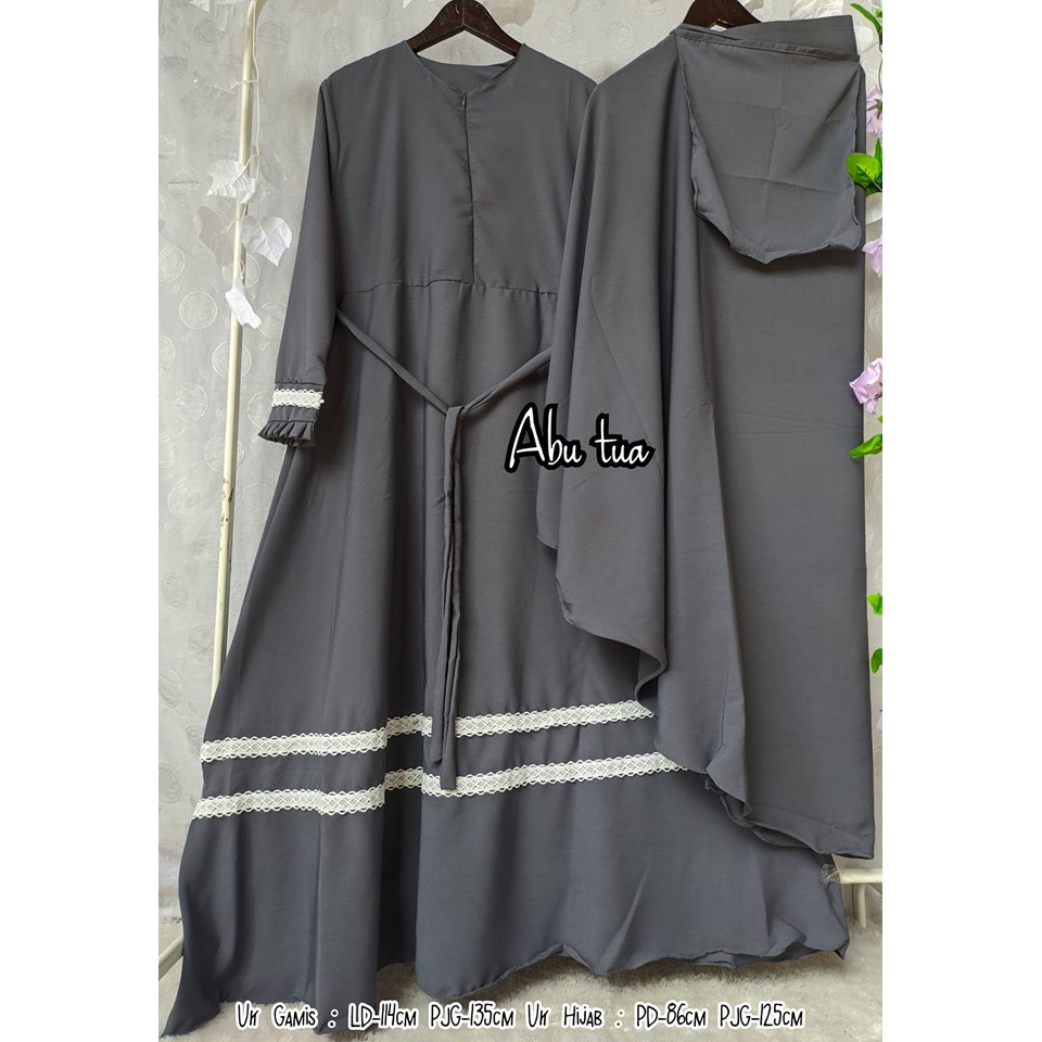 gamis set syar'i variasi renda