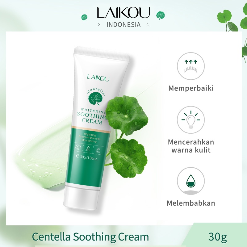 LAIKOU Centella Soothing Krim Wajah Cica Memperbaiki Jerawat Pelembab Anti-kemerahan 30g