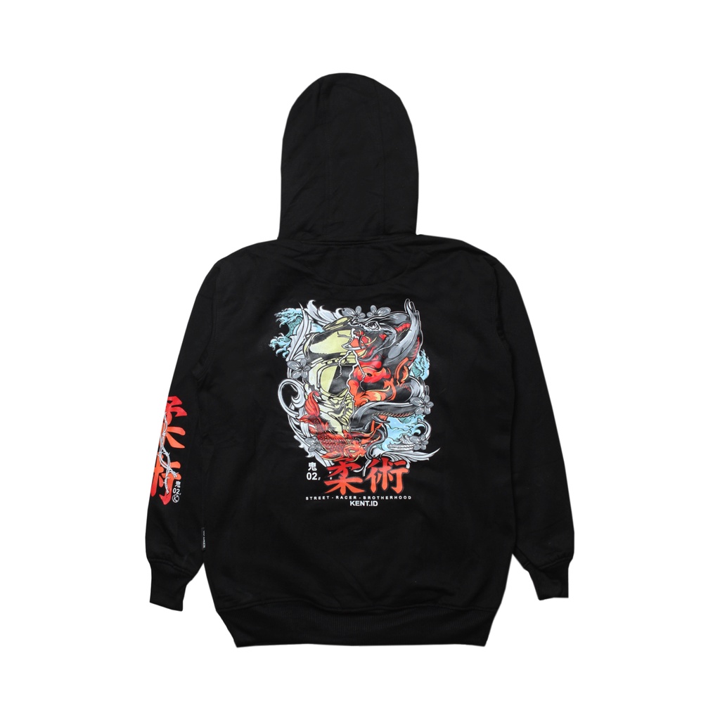 Kent Jaket Sweater Hoodie Hitam Unisex Street Kent Logo Kecil