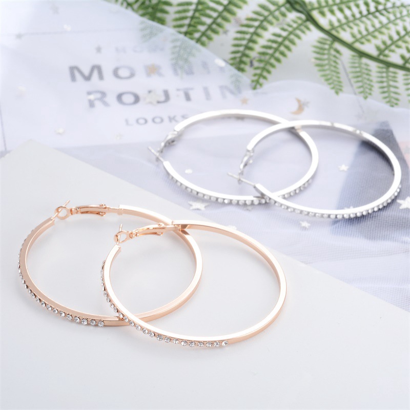 Anting-anting korea Ledakan cincin telinga besar /Anting berlian geometris yang berlebihan