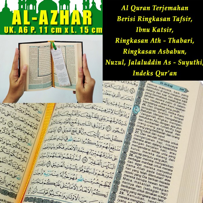 BISA COD GARANSI AFH15  Al Quran dan Sampul  Premium Quran Al Azhar Terjemah Terjemahan A6