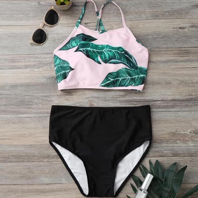 baju renang wanita dewasa bikini swimsuit murah lingerie bra bralette - TWO PIECE, M