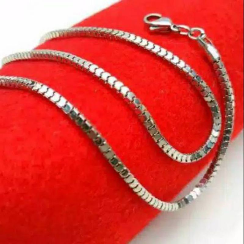 KALUNG MILANO KACA KECIL 1.5 SILVER STAINLESS STEEL TITANIUM PRIA WANITA