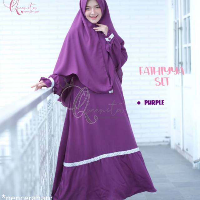 Gamis Syar'i Fathiyya Set Purple / Gamis Syar'i Fathiyya Queenita