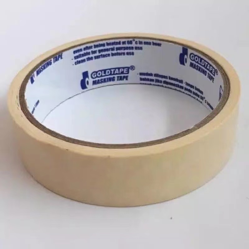 Lakban Kertas Masking Tape Kuning 1 Inch 24mm Kuning Isolasi Kertas