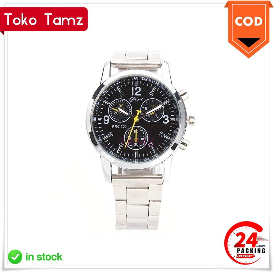 Jam Tangan Pria Fashion Rantai Stainless Steel COD Shopee tokotamz Online Shop Makassar Toko Tamz