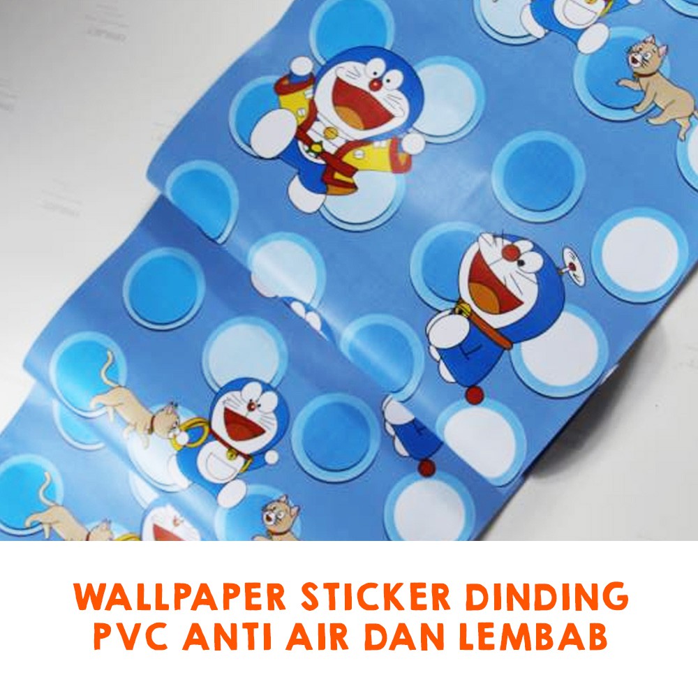 Wallpaper Stiker Dinding | Walpaper dinding Kamar Tidur | Wallpaper Promo |doraemon polkadot