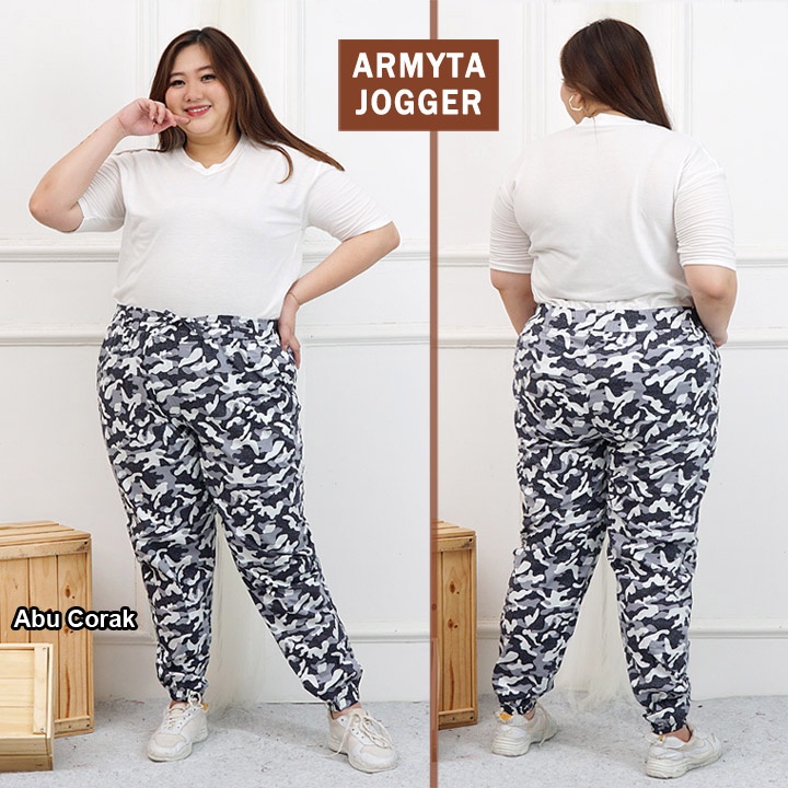 BIGCLO - (COD) Celana Joger Jogger Panjang Armyta Bigsize Jumbo XXXL XXXXL Wanita Big Size Army 3R