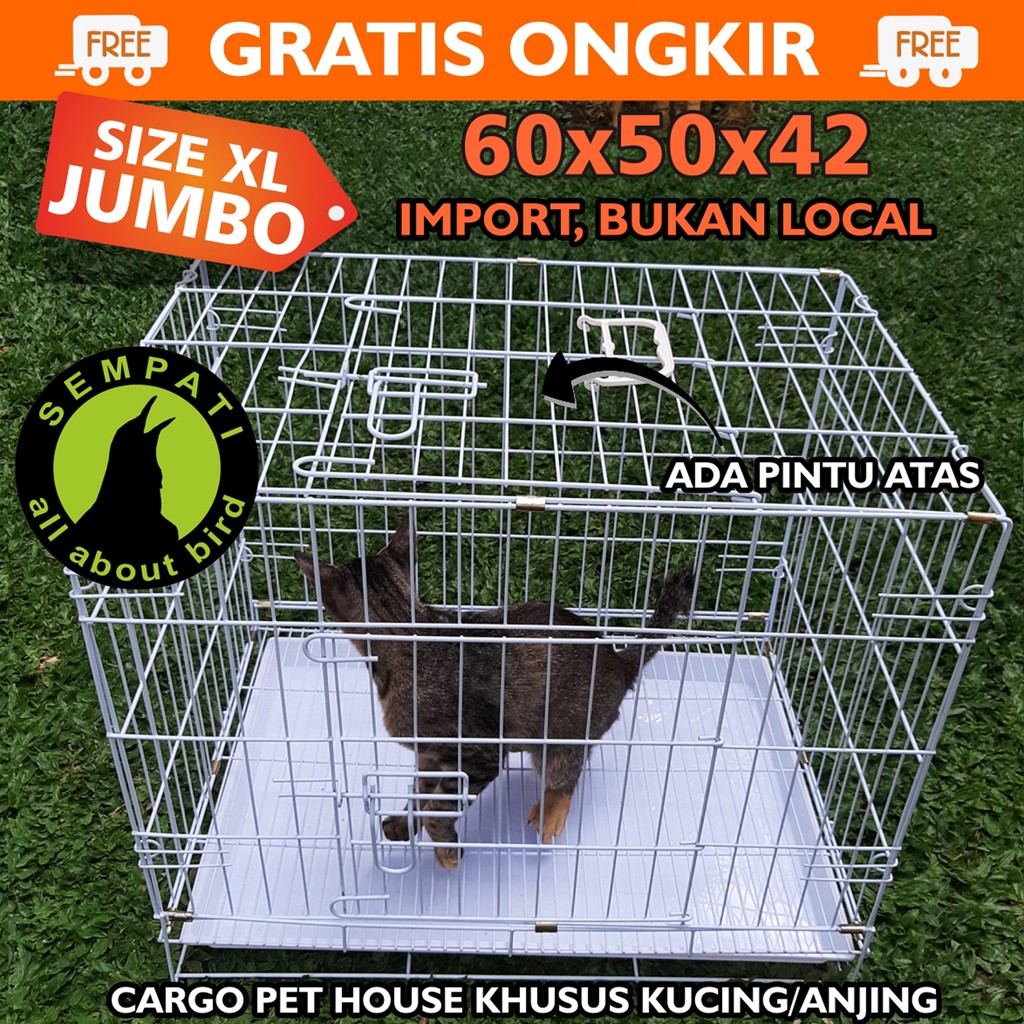 KANDANG KUCING BESI IMPORT LIPAT PET CARGO KANDANG HEWAN KANDANG KELINCI ANJING SANGKAR KUCING KDCAT-1