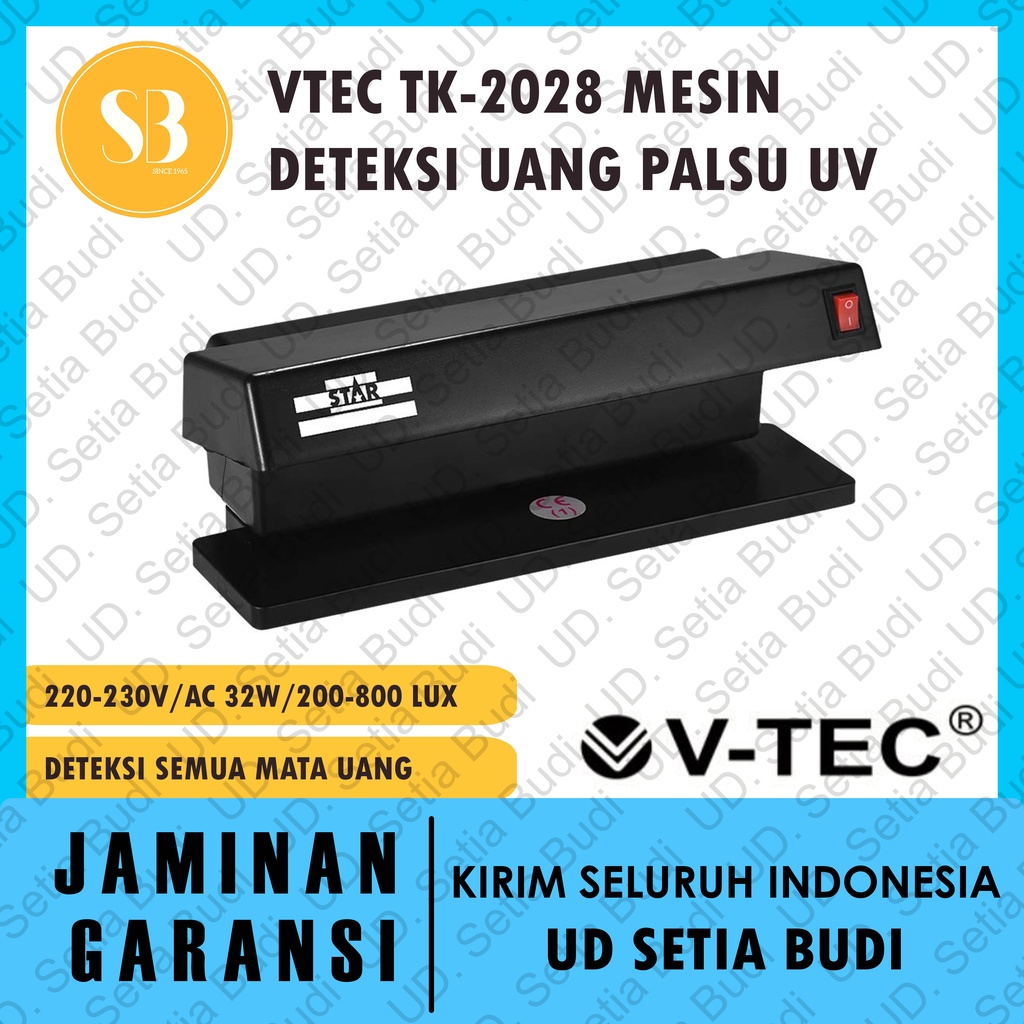 Mesin Deteksi Uang Palsu V-TEC TK-2028 Money Detector UV