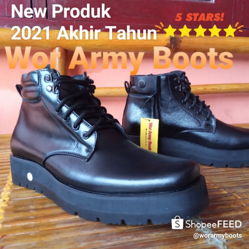 Sepatu PDH  POLRI  SECURITY DISHUB ASN type model P21TLR dob Sol Tebal  3-5cm P2022
