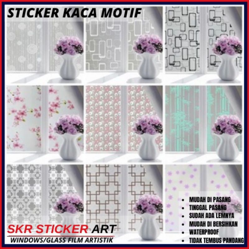 STIKER KACA MOTIF /STIKER KACA RUMAH/STIKER KACA JENDELA/STIKER KACA MOTIF/RUMAH/KANTOR DLL.