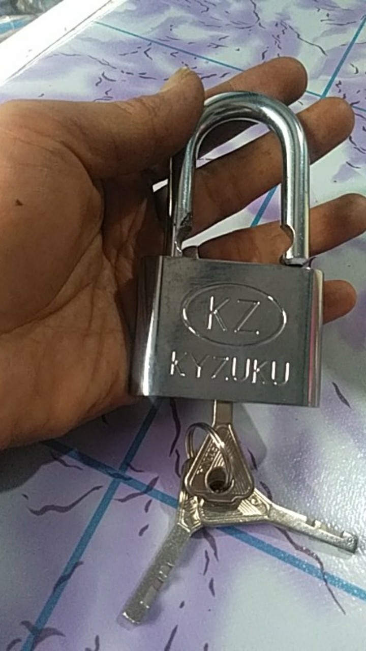 Gembok Stenlis 60mm Leher Pendek Iron Pad Lock Kunci Gembok Pintu Garasi Anti Potong Maling Konci