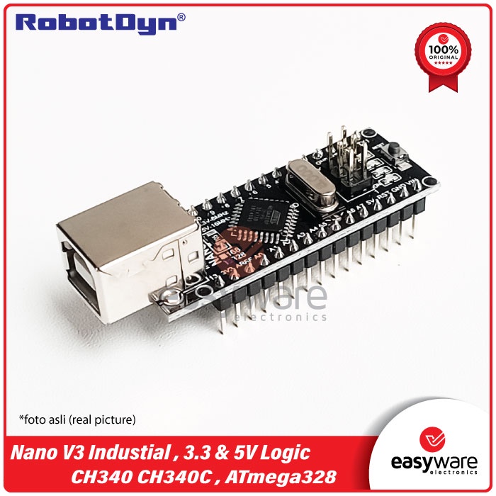 RobotDyn Nano Industrial 3.3V 5V CH340 CH340C Nano V3 Industrial