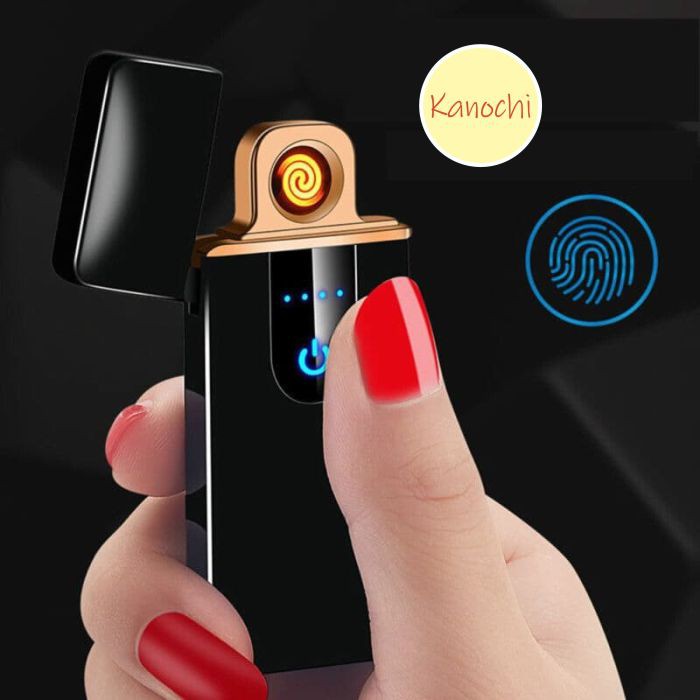 Korek Api Elektrik Fingerprint Touch Sensor Rechargeable USB