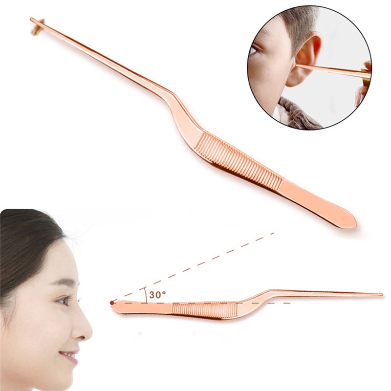 Biutte.co Pembersih Telinga Korek Kuping Ear Spoon Wax Picker with LED Light 7 PCS - JC9 - Rose Gold