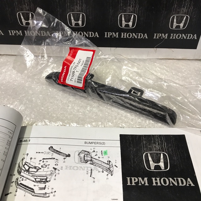 71505 / 71509 TF0 N01 Original Kisi Kisi Cover Tutup Garnish Intake Bumper Belakang Honda Jazz RS GE8 2012 2013 Kanan / Kiri