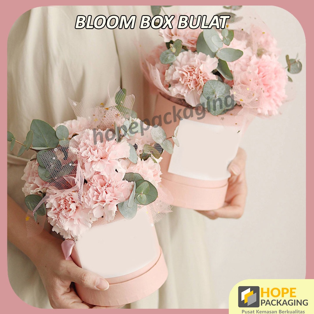 Termurah Spesial Imlek Bloom Box Bulat ukuran 7 x 9 cm , 10 x 10 cm, 15 x 12 cm Box Bunga Flower Box Blooming Box Gift Box