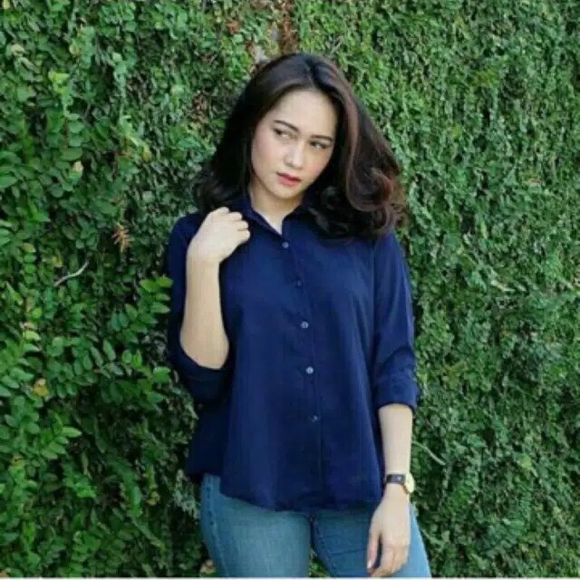 PROMO !!! BASIC TOP / KEMEJA WANITA BASIC SHIRT TOP POLOS_ Pretty Woman Basic-3
