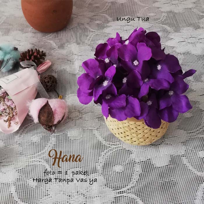 Bunga artificial hydrangea / bunga hidrangea artificial-UNGU TUA
