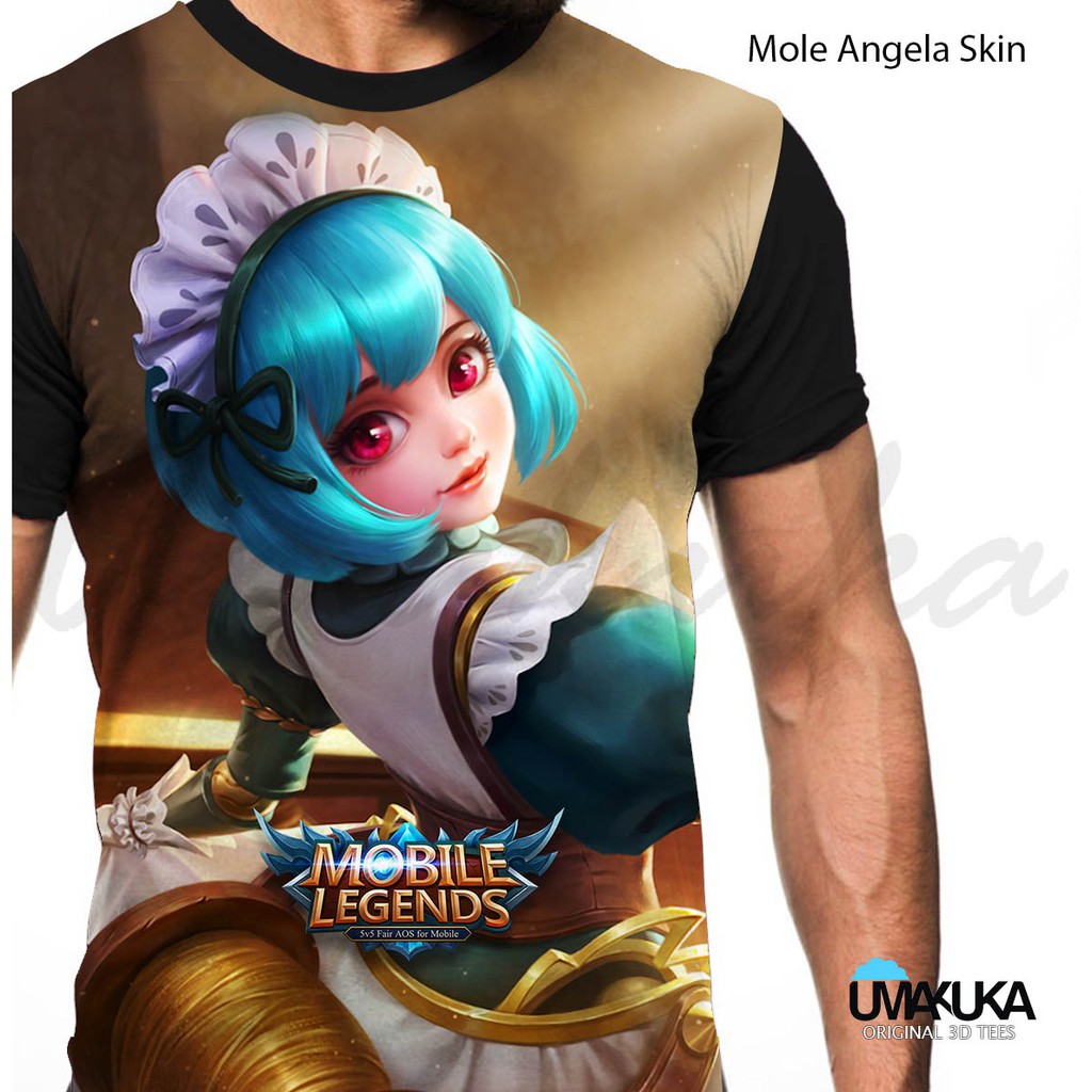 ML Angela Skin T-Shirt Kaos Baju 3D Karakter Mobile Legends Full Print Umakuka Original Murah Unik