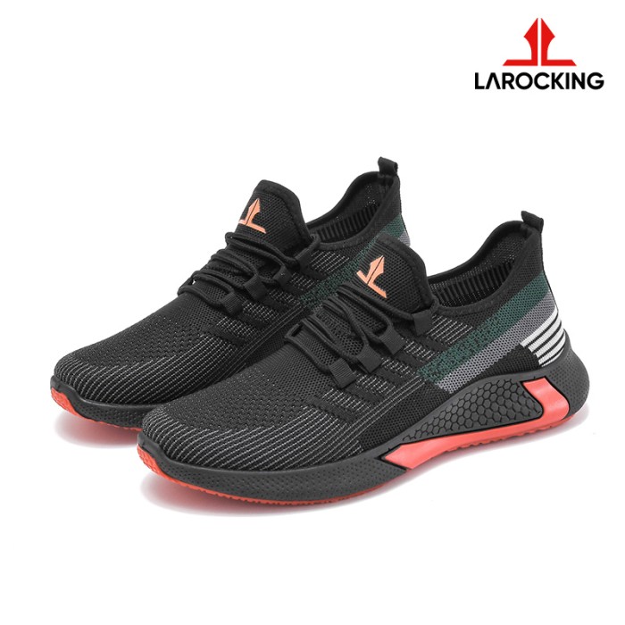 Larocking - Vortex Hitam | Sepatu Sneakers Running Gym Shoes Sports - Hitam, 39