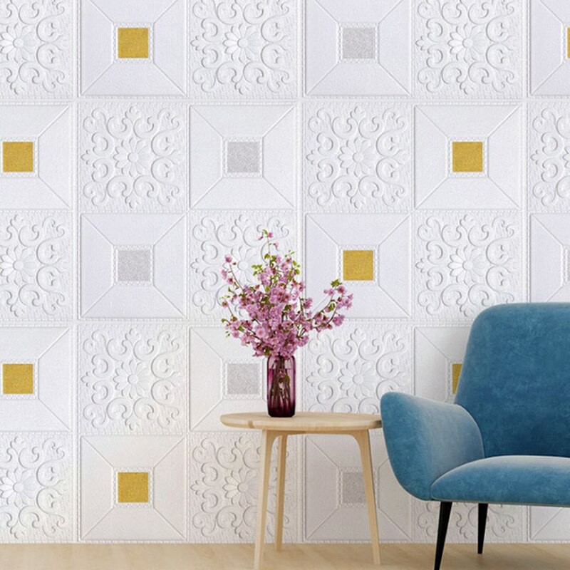 PROMO WALLPAPER FOAM 3D MOTIF BATIK KRISTAL Classic 35X35 / Wallpaper Sticker Dinding Plafon Emboss-2