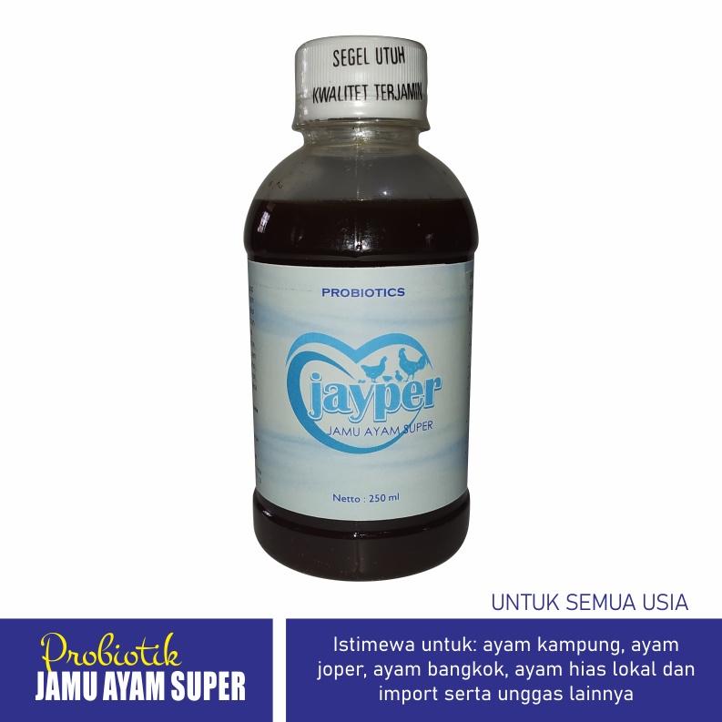 Probiotik Boster Jamu Ayam Super Jayper Vitamin Anak Ayam Kampung Cepat Besar / Probiotik Enzim Pedaging Ternak Ayam Kampung Organik / Probiotik Ayam Hias Vitamin Ayam Pheasant / Suplemen Probiotik untuk Bibit Ayam Joper