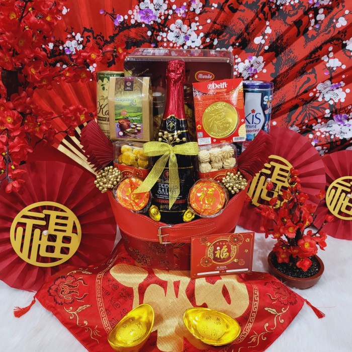 

Paket box dekorasi sakura hampers imlek cny parcel kado kue kering 120