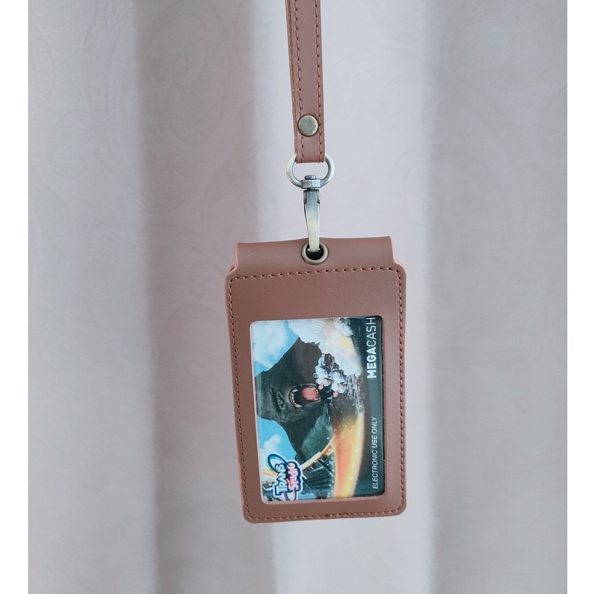 

HJK Id Card name tag kulit Holder Double Flip Magnet Terbaru kekinian