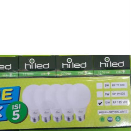 Hiled Lampu Led 13w 4000k Value Pack isi 5pcs