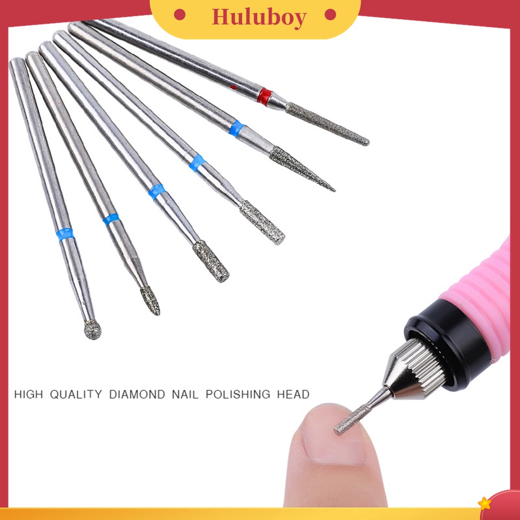 Huluboy Huluboy♡ 6pcs Mata Bor Drill Bits Untuk Manicure / Pedicure