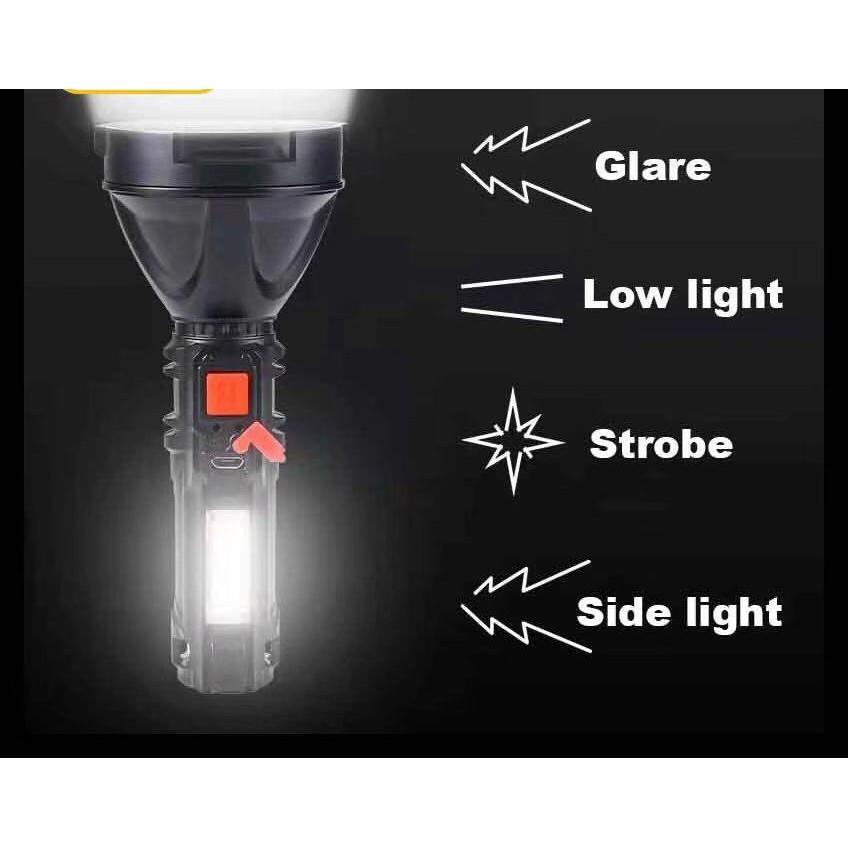 L-830 Senter LED Cas Jarak Jauh Super Terang Anti Air Waterproof Free USB SENTER COB USB CHARGING /FLASHLIGHT L 830 MURAH BERKUALITAS TY-823 Super Terang Senter Recharger 3in1 Senter LED COB