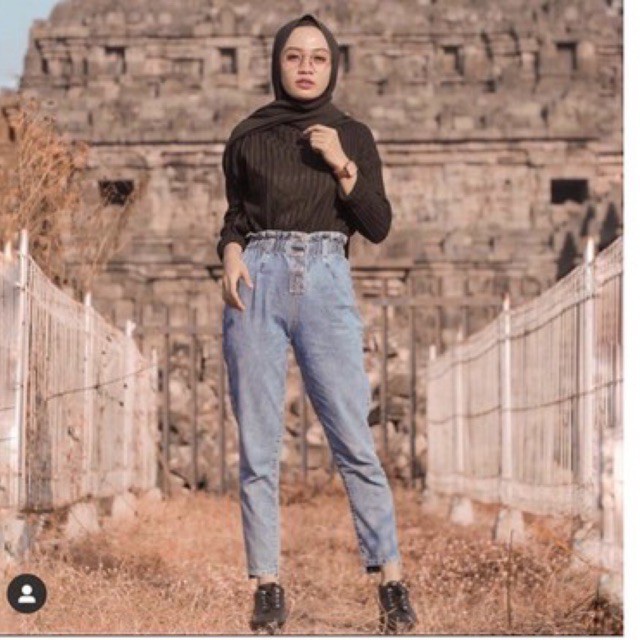 DIFA JEANS BAGGY JEANS KANCING 3 BOYFRIENDS WANITA // BAGGY KANCING TALI