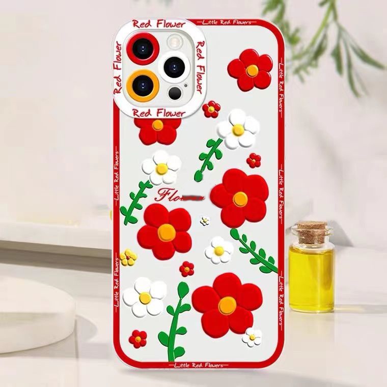 Soft Case Silikon TPU Transparan Motif Bunga Untuk Iphone 14 13 12 Mini 11 10 Pro XS Max X XR 8 7 6 6S Plus SE 2020