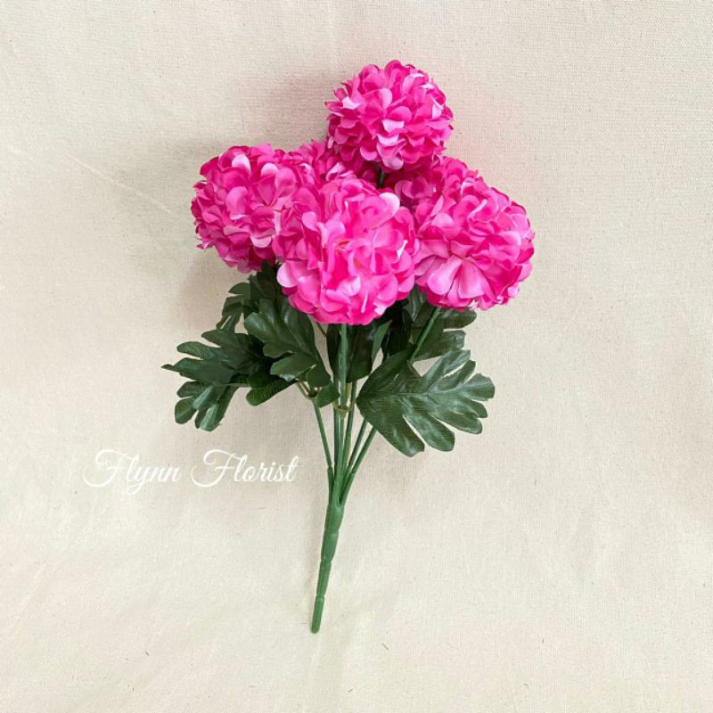 Bunga Seruni Ball X6 (satuan) Bunga Artificial / Bunga Plastik / Bunga Dekorasi / Pernikahan-Ungu