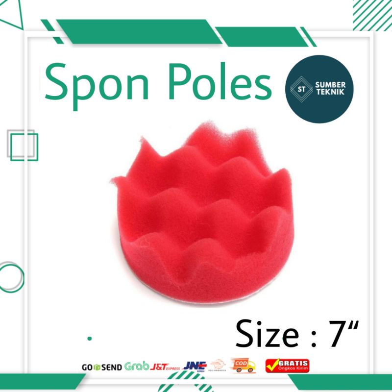 Busa Alat Poles Body Motor Mobil 7 Inch 175 mm Wax Polish Spon Red