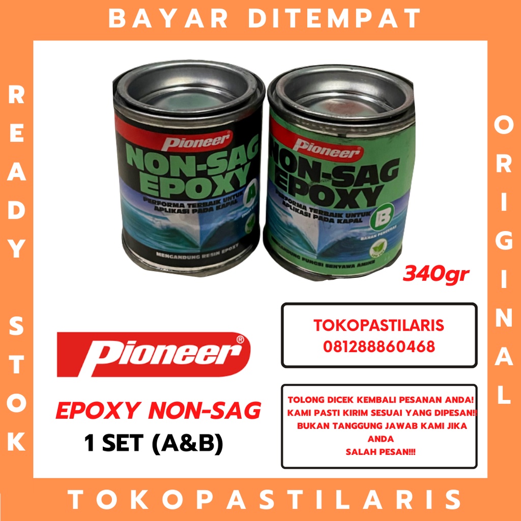LEM EPOXY PIONEER 2 KOMPONEN NON SAG 340gr / LEM SERBAGUNA (KAPAL KAYU BESI)
