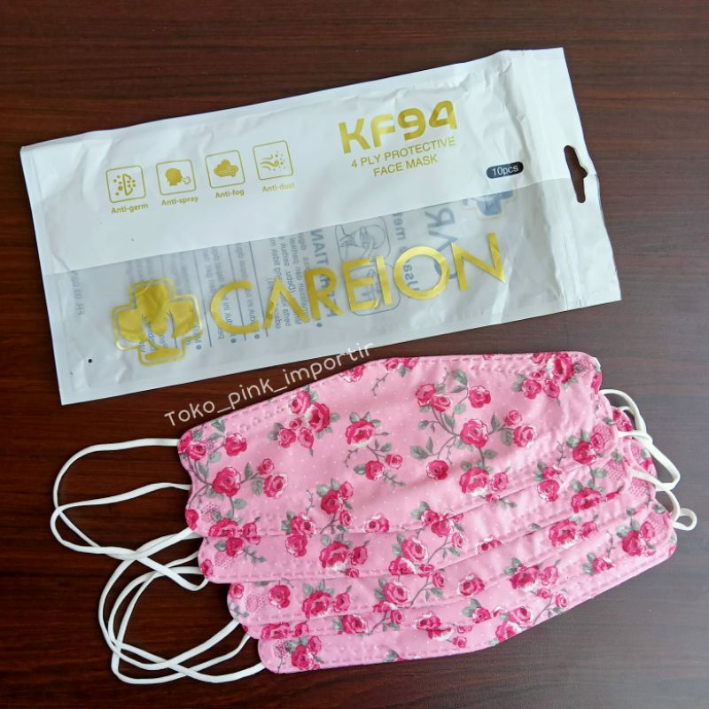 MASKER KF94 CAREION KF94 MOTIF BUNGA 4PLY ISI 10PCS