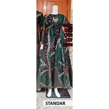 Batik Aira - Batik Couple Gamis Kemeja Rantai Ijo-Gamis 1 standar