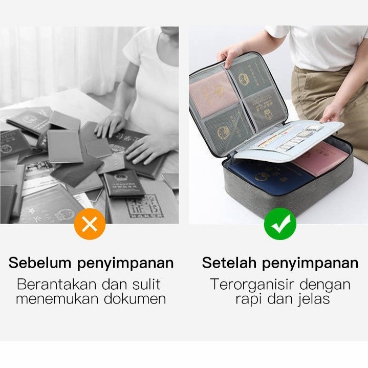 TAS PENYIMPANAN SERTIFIKAT TAS DOKUMEN BAG TEMPAT DOKUMEN PENTING TAS MULTIFUNGSI STORAGE BAG