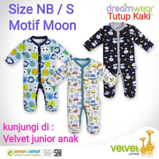  Velvet  Junior  Tutup Kaki Size NB S M L Dreamwear Boy 