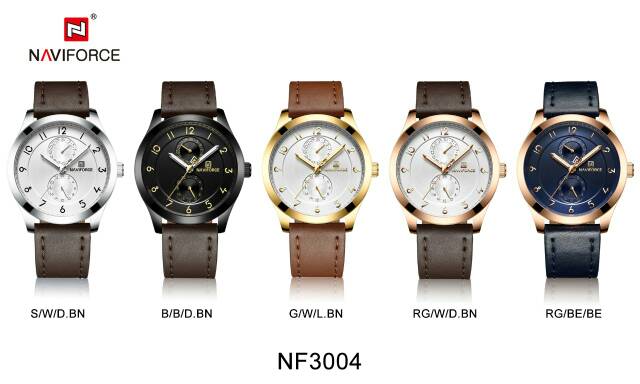 Jam pria Naviforce NF 3004 original tahan air