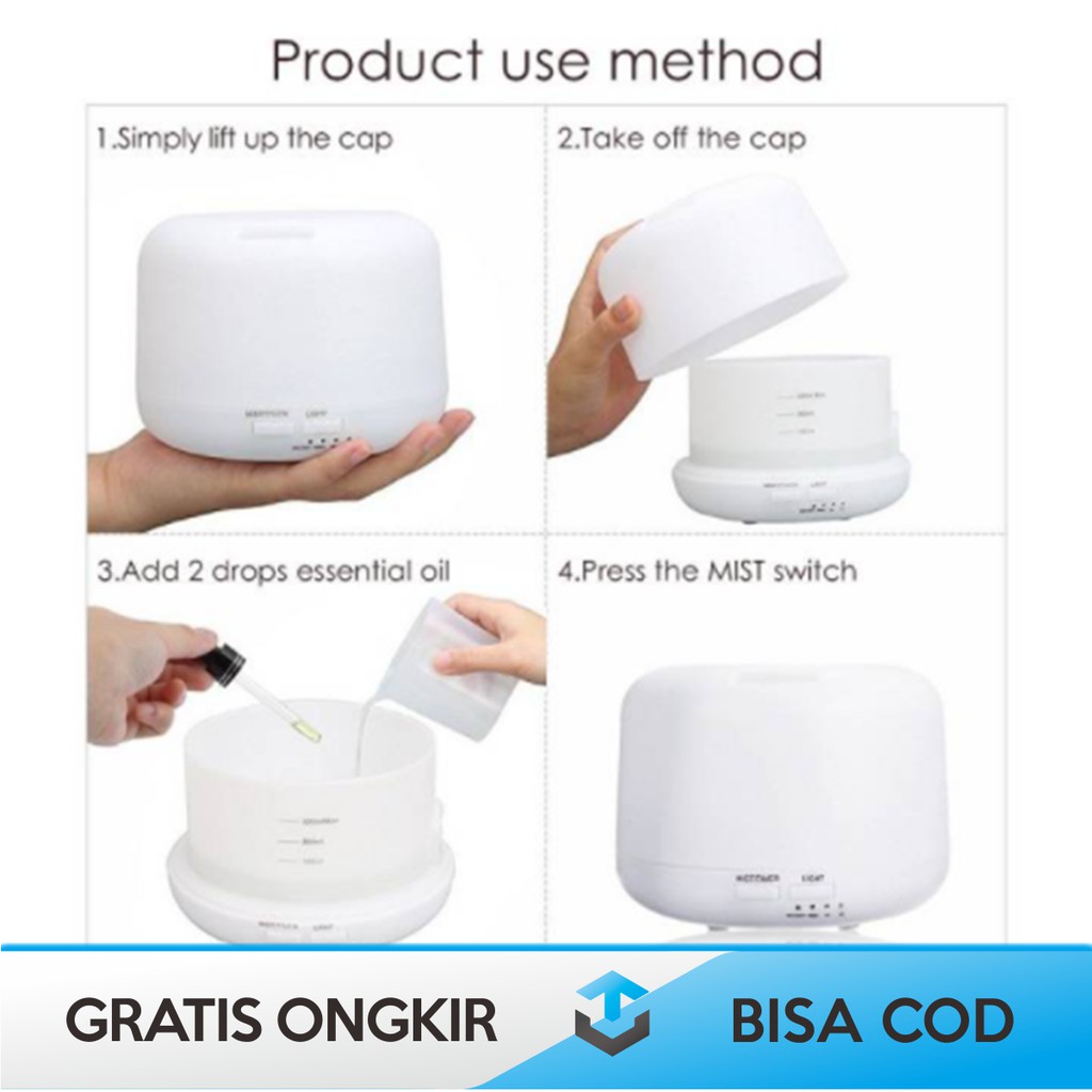 AROMA DIFFUSER HUMIDIFIER ELEKTRIK 7 LED HUMI H770 ORIGINAL TAFFWARE