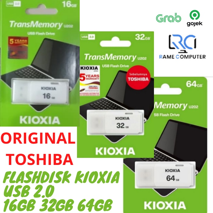 USB Flashdisk KIOXIA ORIGINAL U202 2.0 16GB / 32GB / 64GB Pengganti FD TOSHIBA HAYABUSA